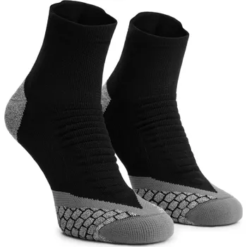 Běžecké oblečení Speciální středně hřejivé ponožky se zesíleným nártem a chodidlem Rogelli COOLMAX RUN LOW, černo-šedé 40-43