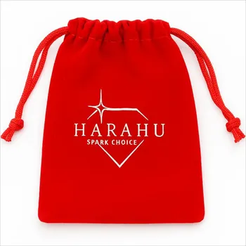 Dárková krabička Darčekové zamatové vrecúško HARAHU - Červená/9x12cm