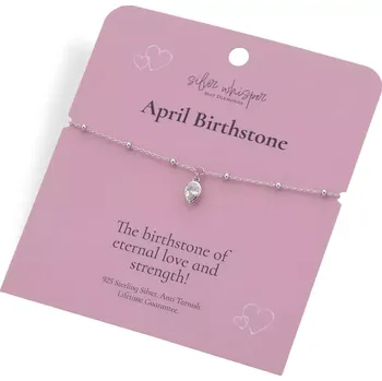 Náramek Stříbrný náramek Hot Diamonds Silver Whisper April SWB028