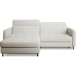 Krémová rozkládací/s úložným prostorem rohová pohovka z textilie bouclé (levý roh/s lenoškou) Gomsi – ELTAP ID_1819440