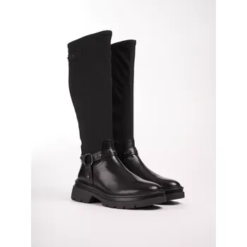 Dámské kozačky REGARDE LE CIEL dámské kozačky kůže a streč černé