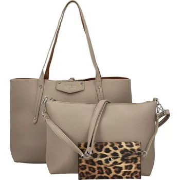 Kabelka Módní dámský set koženkových kabelek Coveri Elisha, taupe