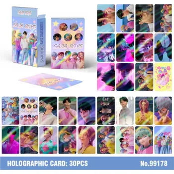 Samolepící dekorace KPop Demon Hunters (Lovkyně démonů) KPop Demon Hunters samolepky a sběratelské karty - více druhů Varianta: 30 ks holografické karty