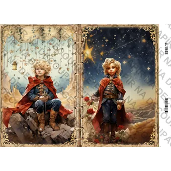 Umělecký papír Rýžový a soft papír na decoupage - Malý Princ - KB01958 Materiál: Soft, Rozměr: A4
