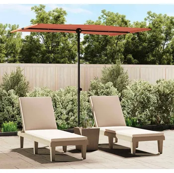 Slunečník vidaXL Zahradní slunečník s hliníkovou tyčí 2 x 1,5 m [47336] Barva: Cihlová