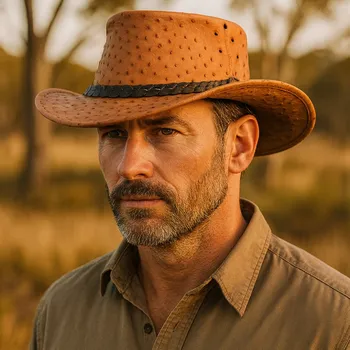 Klobouk SCIPPIS Ostrich – klobouk z pštrosí kůže Velikost: 57 cm (M)