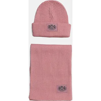 Čepice Čepice a šála s přídavkem vlny Juicy Couture JCAWH225715 růžová 30X, vel. ONE SIZE