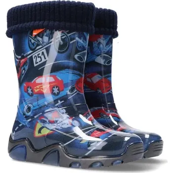 Chlapecké holínky Dětské holínky Demar - STORMER LUX EN - auta, modrá Barva: Modrá, Velikost: 24-25