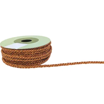 Stuha Provázek polyesterový 4mm x 4,6m vzor 9016 250-MĚDĚNÁ METAL.