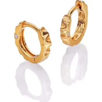 Oblečení a móda Pozlacené stříbrné náušnice HD x Golden Edit Huggie DE853