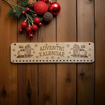 Vánoce WT-darky adventní kalendář mašinka a vločky 24 ks