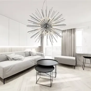 Rustikální lustr Sirius chrom