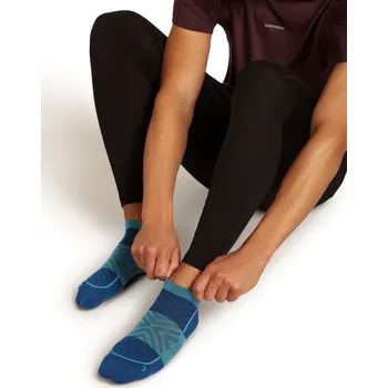 Pánské ponožky Pánské běžecké merino ponožky ICEBREAKER Mens Run+ Ultralight Micro, Atlantis/Topaz velikost: 39-41,5 (S)