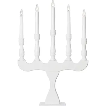 Lampička Markslöjd 706278 - Vánoční svícen SVANEHOLM 5xE10/3W/230V borovice/bílá