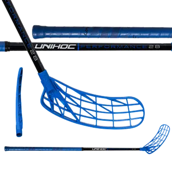 Florbalová hůl UNIHOC Stick Unilite Performance FL 28 Blue/Black 96 cm L - 96 (107) cm/Levá ruka dole