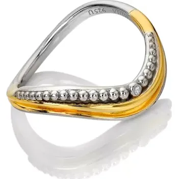 Oblečení a móda Pozlacený sříbrný prsten Hot Diamonds Teardrop DR311 Obvod 52 mm