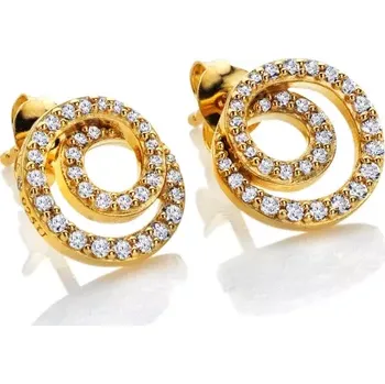 Oblečení a móda Pozlacené stříbrné náušnice HD x Golden Edit Shimmer DE856