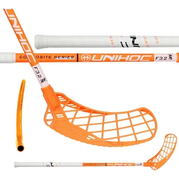 Florbalová hůl UNIHOC Epic Composite 32 Neon Orange/White 87 cm L - 87 (98) cm/Levá ruka dole