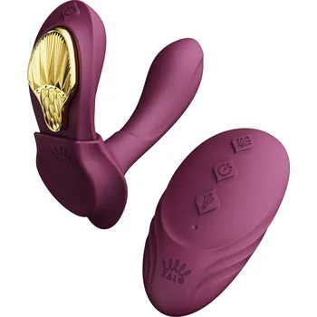 Vibrátor Zalo Aya luxusní vibrátor do kalhotek 2v1 na dálkové ovládání bordovo&amp;amp;#45;zlatý