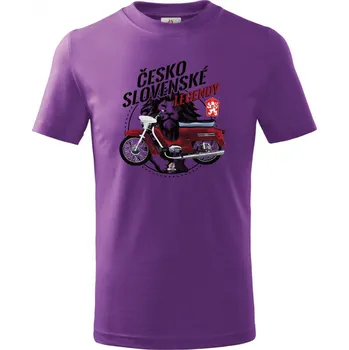 Pánské tričko Jawa Pionýr - vínový - ČESKOSLOVENSKÉ LEGENDY, V32 - Dětské tričko Basic - 122 cm/6 let