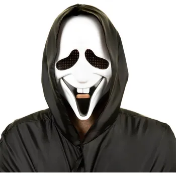 Karnevalová maska Halloweenská maska bílý duch 25,5x17cm