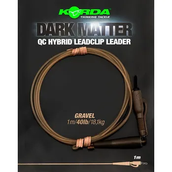 Korda koncová montáž Dark Matter Leader QC Hybrid Clip 100 cm 18,1 kg Varianta: Gravel (KSZ90)