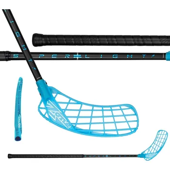Florbalová hůl ZONE Stick Hyper Air Superlight 27 Black/Cyan 100 cm L - 100 (111) cm/Levá ruka dole