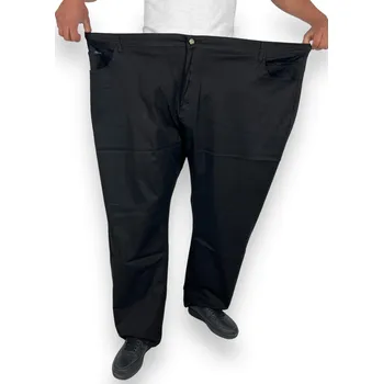 Pánské kalhoty Toll Pánské černé nadměrné plátěné kalhoty Barva: Černá, Velikost: 50