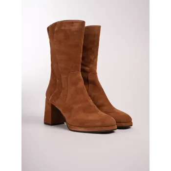 Dámské kozačky REGARDE LE CIEL dámské polokozačky semiš hnědé