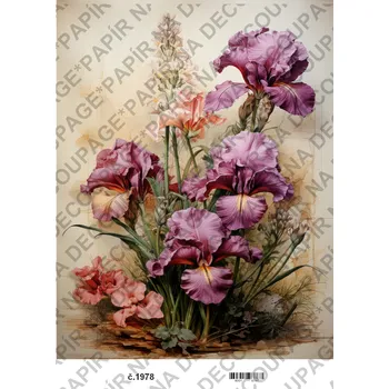 Umělecký papír Rýžový a soft papír na decoupage - Kytice - KB01978 Materiál: Soft, Rozměr: A4