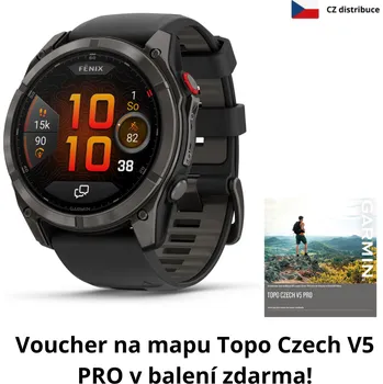 Sporttester Garmin Fenix 8 Pro Amoled 51 mm Sapphire Carbon Grey + CZ distribuce a TOPO Czech mapy ZDARMA!