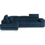 Modrá sametová rozkládací/s úložným prostorem rohová pohovka (levý roh/do L) Anton – ELTAP ID_1819198