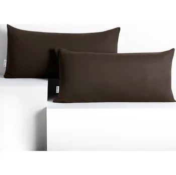 Povlaky na polštáře DecoKing Amber II tmavě hnědé, velikost 40x80*2