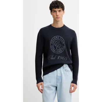 Pánský svetr Bavlněný svetr United Colors of Benetton 10C1K10AI námořnická modř 59X, vel. XXL