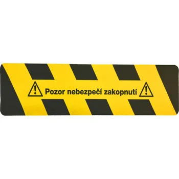 Lepicí páska HAPPY END Protiskluzová podlahová značka - Pozor nebezpečí zakopnutí, černá / žlutá - BY M12C150