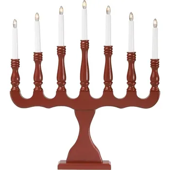 Lampička Markslöjd 8004,1 - Vánoční svícen SVANEHOLM 7xE10/3W/230V borovice/červená