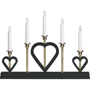 Lampička Markslöjd 705938 - Vánoční svícen MELISSA 5xE10/3W/230V černá/mosaz