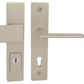 Dveřní kování TI - FORTE PLUS 3214/ELIPTICA 3098 - SH PZ PLUS s otvorem pro vložku, 72 mm, 64 - 70 mm, madlo/klika levá NP - Nikl perla (142)