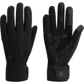 Cyklistické rukavice Větruodolné zimní cyklistické rukavice Rogelli SIGNATURE bez polstrování, černé XL
