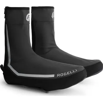 cyklistický dres Voděodolné návleky na tretry Rogelli ESSENTIAL HI VIS, černé 40-41