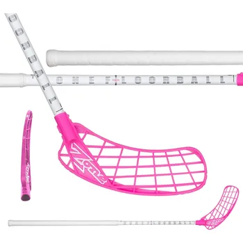 Florbalová hůl ZONE Stick Hyper Intro 27 White/Magenta 100 cm R - 100 (111) cm/Pravá ruka dole