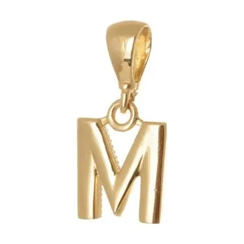 Přívěsek Přívěšek ze žlutého zlata písmeno M ZZ1460MF + dárek zdarma