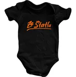 Kojenecké body - Ze Štatlu oranžový potisk Černá 62