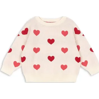 Dívčí oblečení Dětský bavlněný svetr Konges Sløjd LAPIS KNIT SWEATER GOTS KS103856.9BYA béžová 01X, vel. 134-140