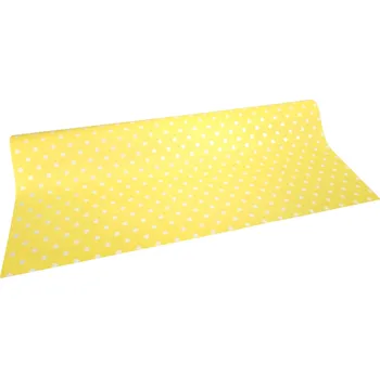 Stuha Floristická fólie s puntíkem 50cm x 9,1m 23 světle žlutá