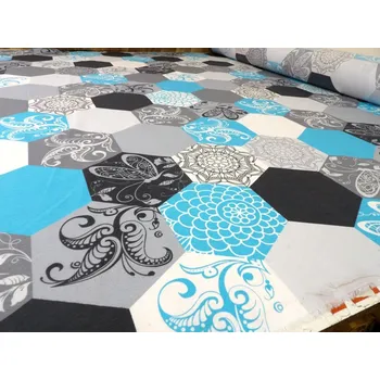 DOMESTINO 120/22151-2 Diamant modro-šedý -160cm / METRÁŽ NA MÍRU