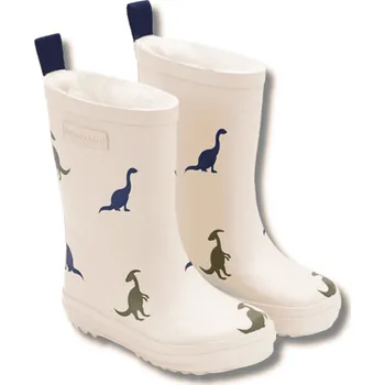 Chlapecké holínky BUNDGAARD Aspen barefoot zateplené holínky, Ivory Dino Velikost: 30