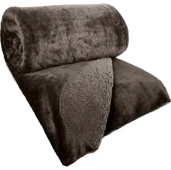 Přehoz na lůžko Přehoz na sedačku - pohovku - deka BERTA hnědá 170x210 cm Mybesthome