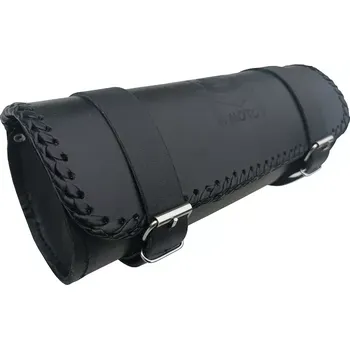 Zavazadlo na motocykl Kožená rolka na chopper Diablo Moto, obšitá kůží (pravá kůže)