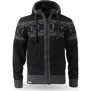 Pánské oblečení Thor Steinar - svetr/bunda Runa schwarz - grau Barva: černá melange - šedá, Vel: 3XL